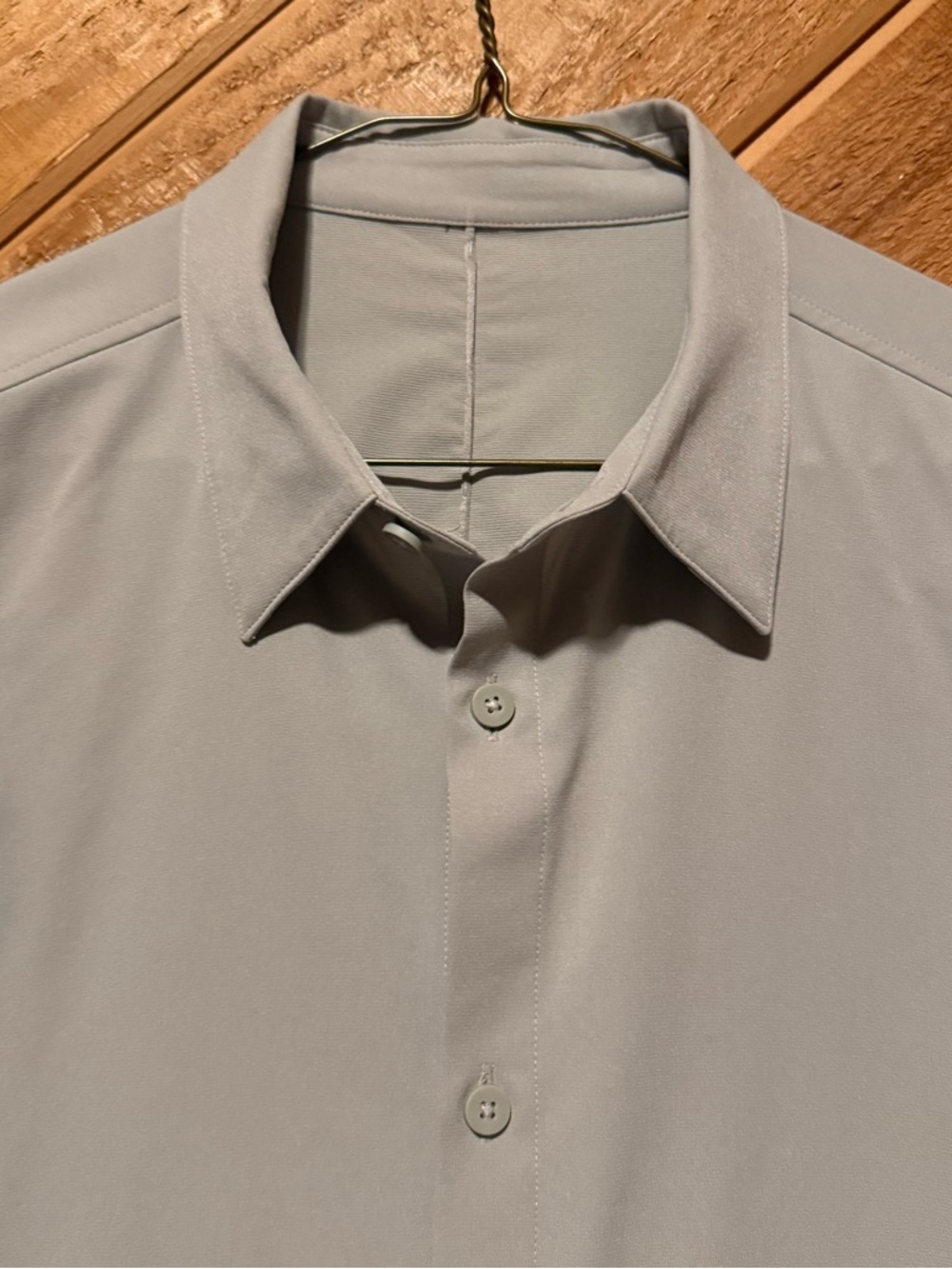 lululemon athletica Men's Light Gray Button-Down Dress Shirt
